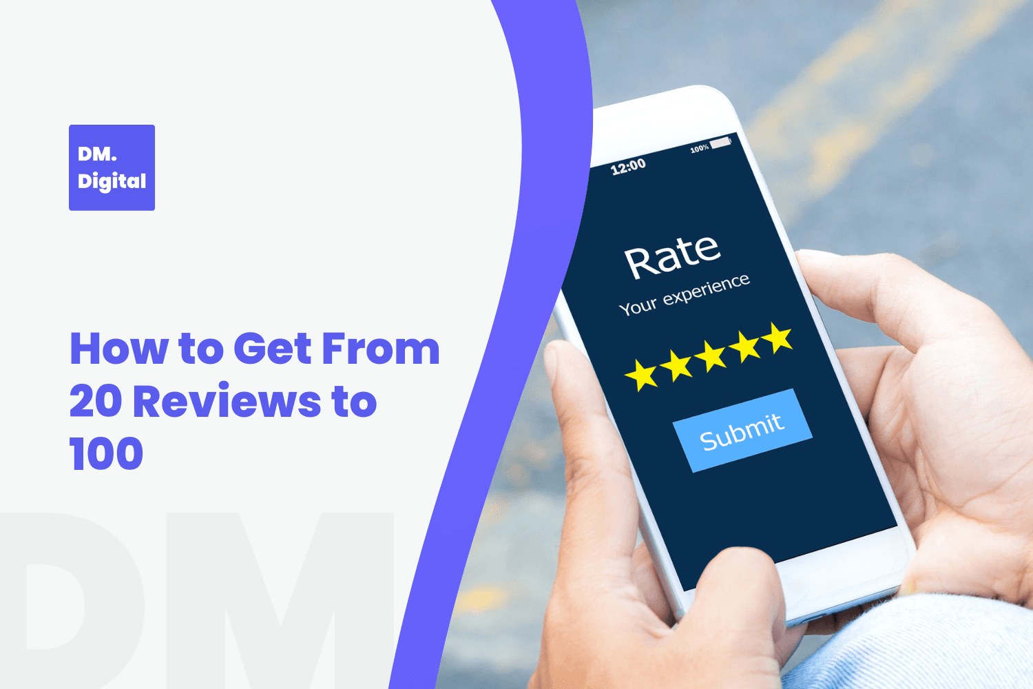Person holding smartphone displaying five-star rating screen to increase business reviews legitimately