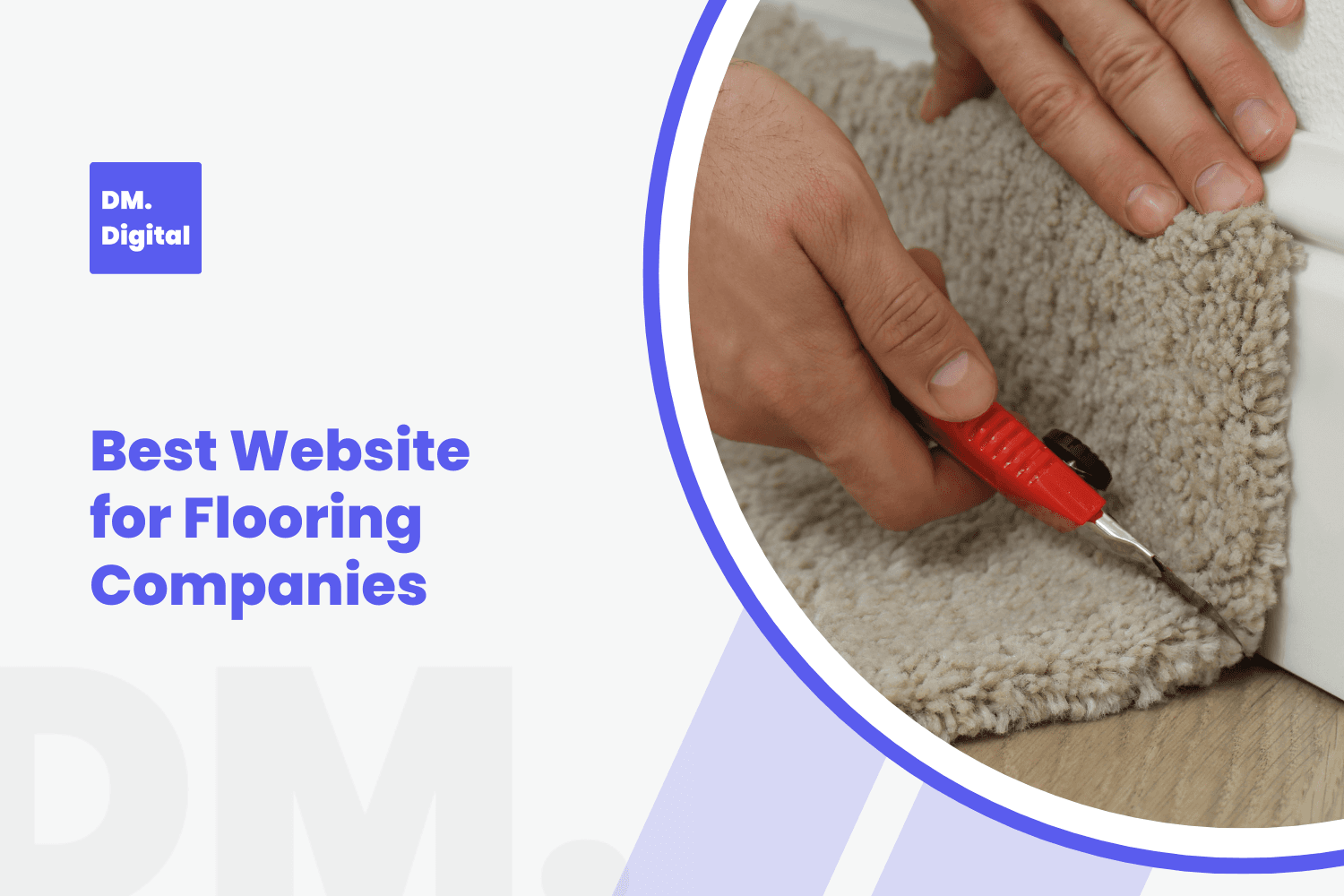 Flooring installer cutting carpet with utility knife during professional installation service