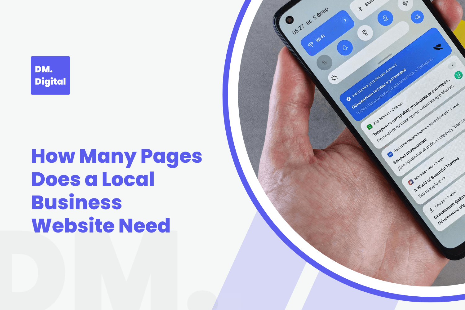 Hand holding Android smartphone displaying notifications, illustrating local business website mobile optimization needs